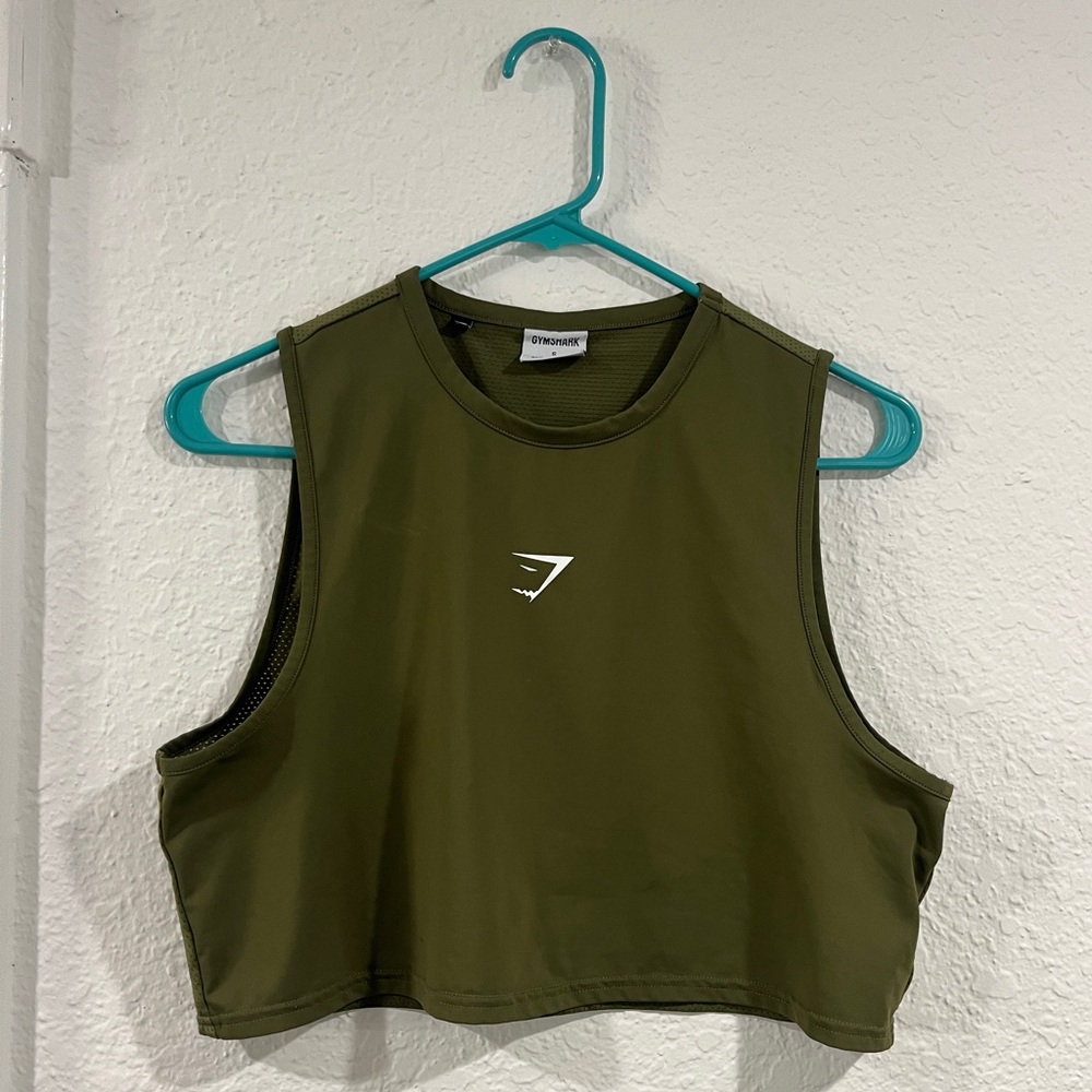 Gymshark Green Sleeveless Muscle Tee Crop
